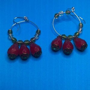 Beautiful red dangle earrings